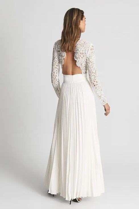 Reiss Dresses & Skirts - REISS Hazel Lace Top Pleated Dress NWT